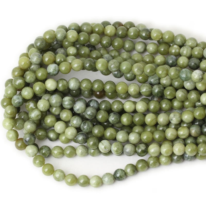 CHEAVIAN 45PCS 8mm Natural Taiwan Green Jade Round Loose Beads for Jewelry Making DIY Bracelet Necklace Materials 1 Strand 15" - Image 3