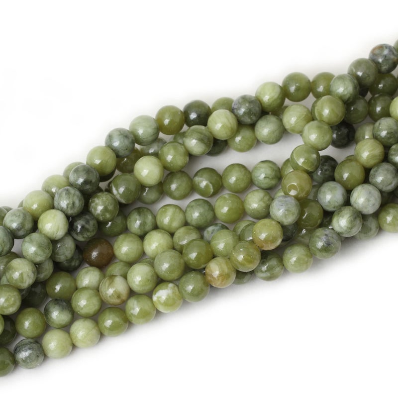 CHEAVIAN 45PCS 8mm Natural Taiwan Green Jade Round Loose Beads for Jewelry Making DIY Bracelet Necklace Materials 1 Strand 15" - Image 4