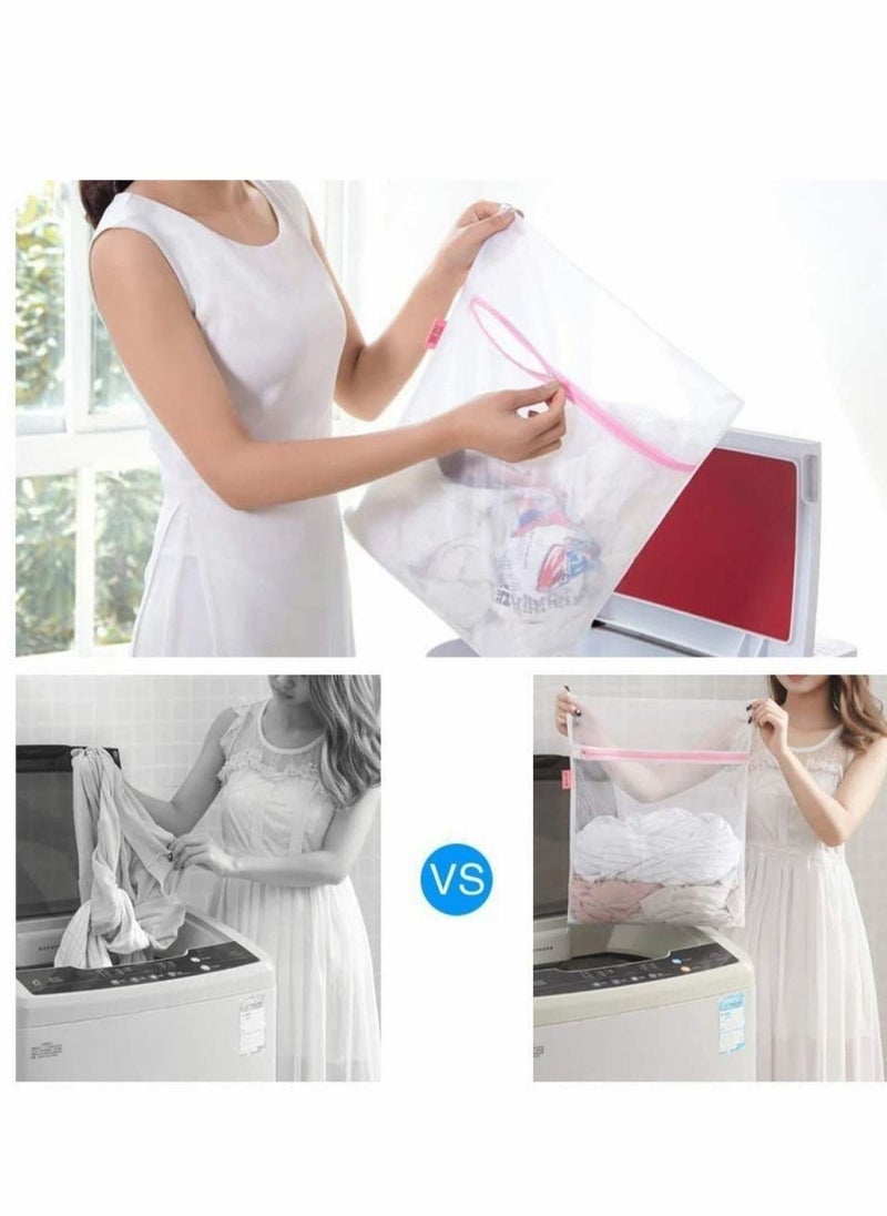 Generic - Laundry Bags Zippered Mesh Washing Bags Bra Washing Machine Bag Large Mesh Laundry Bags with Zips Lingerie Wash Net Bags Washer Protector Reusable for Hosiery, Underwear, Baby Clothes 7Pcs - Image 1