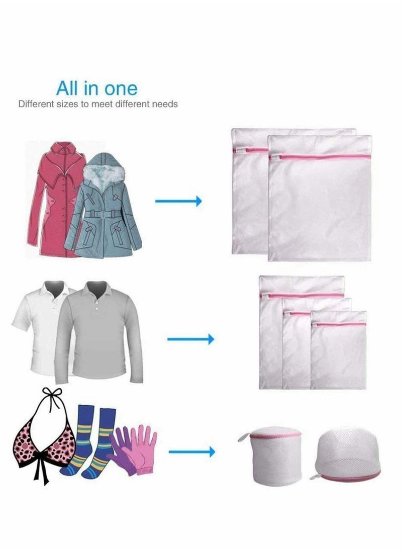Generic - Laundry Bags Zippered Mesh Washing Bags Bra Washing Machine Bag Large Mesh Laundry Bags with Zips Lingerie Wash Net Bags Washer Protector Reusable for Hosiery, Underwear, Baby Clothes 7Pcs - Image 1