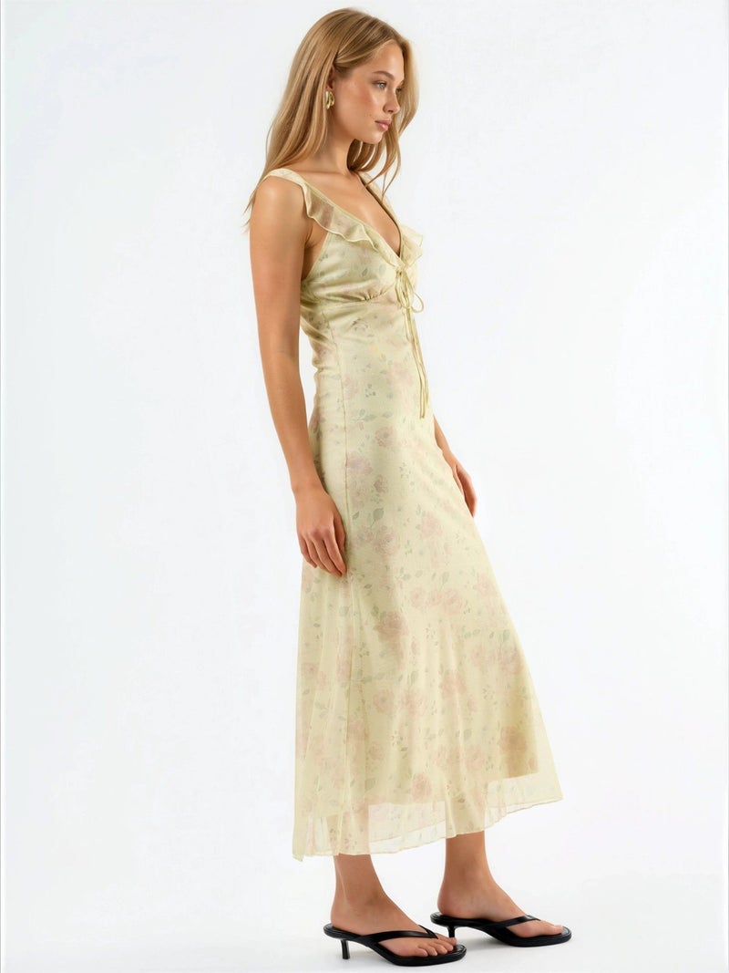 HICCUP Floral V-Neck Midi Dress - Image 3