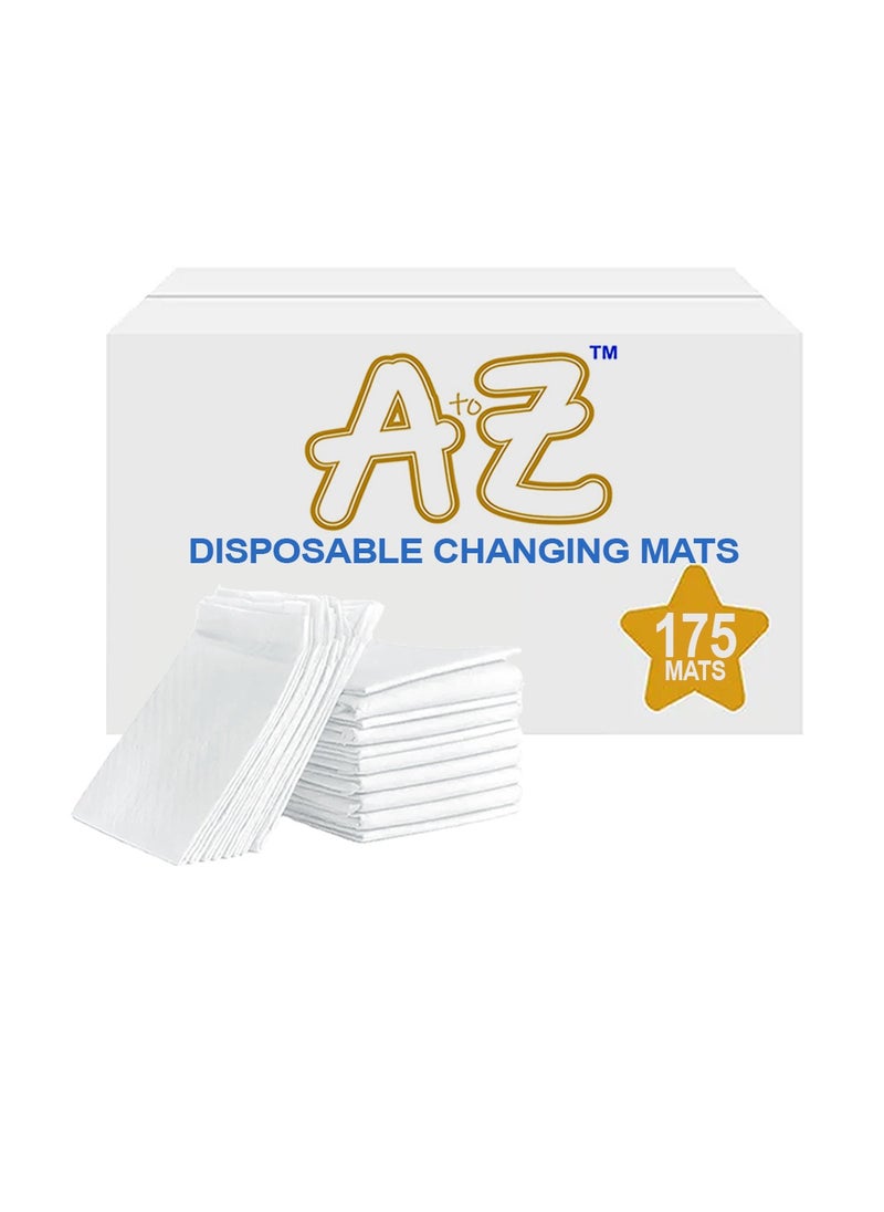 A TO Z A To Z - Disposable changing mat Size (45cm x 60cm) Large- Premium Quality for Baby Soft Ultra Absorbent Waterproof, Pack Of 175 - White  - Image 1