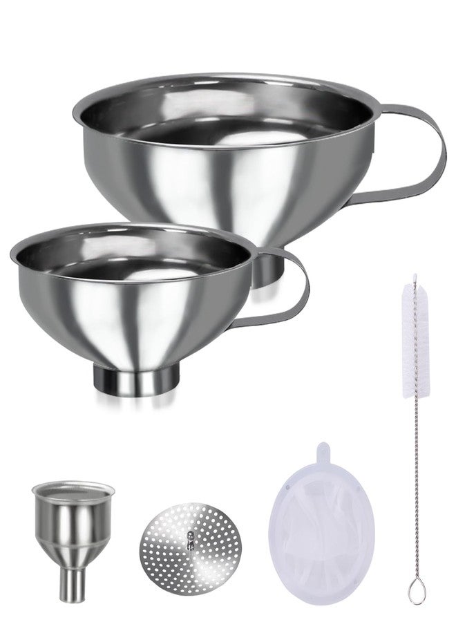 Yevior Canning Funnel for Filling Mason Jars - Wide Mouth Funnels for Kitchen Use Filling Bottles - Kitchen Gadgets Canning Supplies Kit - Stainless Steel - 5 Pack - Image 1