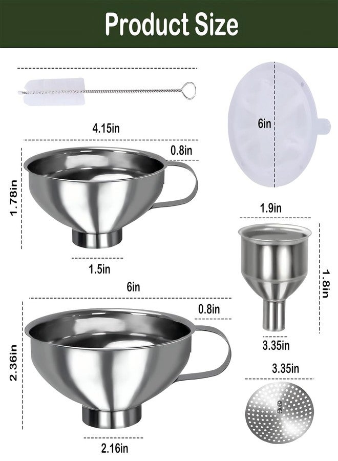 Yevior Canning Funnel for Filling Mason Jars - Wide Mouth Funnels for Kitchen Use Filling Bottles - Kitchen Gadgets Canning Supplies Kit - Stainless Steel - 5 Pack - Image 5