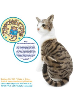 فياهارت دمية محشوة على شكل قطة أمريكية قصيرة الشعر من إنتاج Tigerhart Toys مقاس 14 بوصة  - Image 3