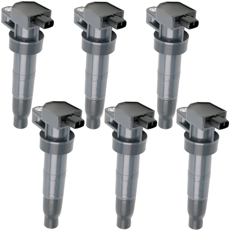 GP POWER IGNITION COIL UF546 SET OF 6 COMPATIBLE WITH HYUNDAI Sonata AZERA SANTA FE GENESIS ENTOURAGE VERACRUZ KIA RONDO CADENZA MAGENTIS OPTIMA SORENTO SEDONA AMANTI BORREGO 24 L4 33 35 38 V6