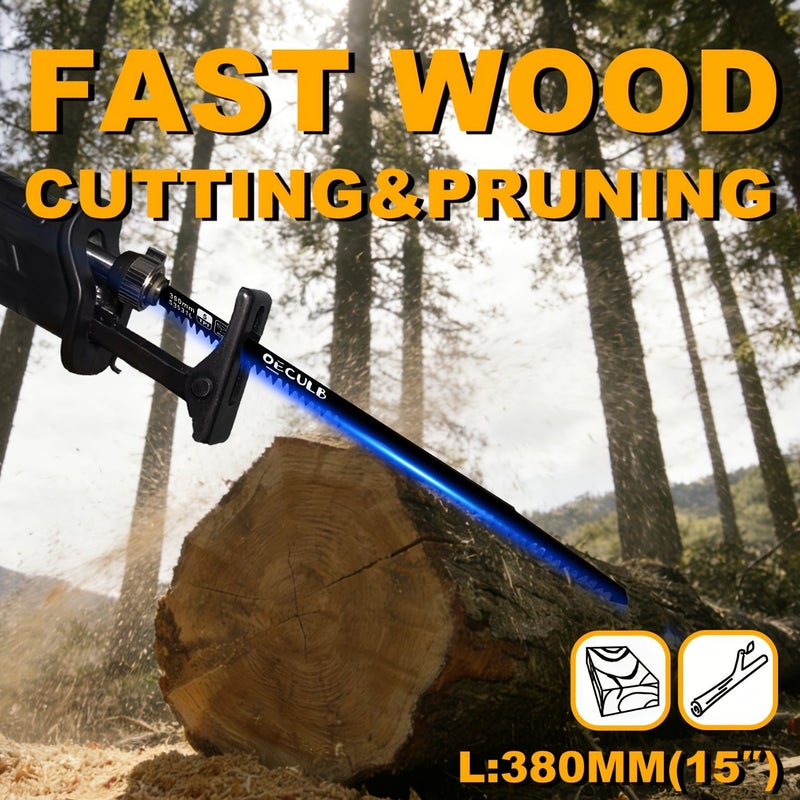 15 Inch 3 Piece Reciprocating Saw Blade Set High Carbon Steel For Wood Log Cutting - Image 5