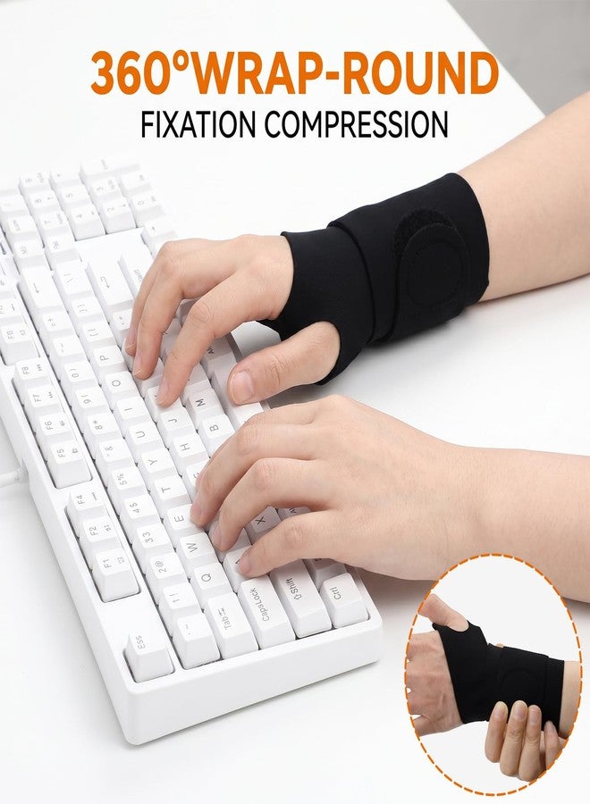 Foyods 2 Pcs Wrist Brace Support for Right & Left Hand - Ulnar Elastic Wrist Wrap Compression for Carpal Tunnel, Ultra-Thin Compression Wrap Wrist Support for Pain Relief (Black) - Image 4