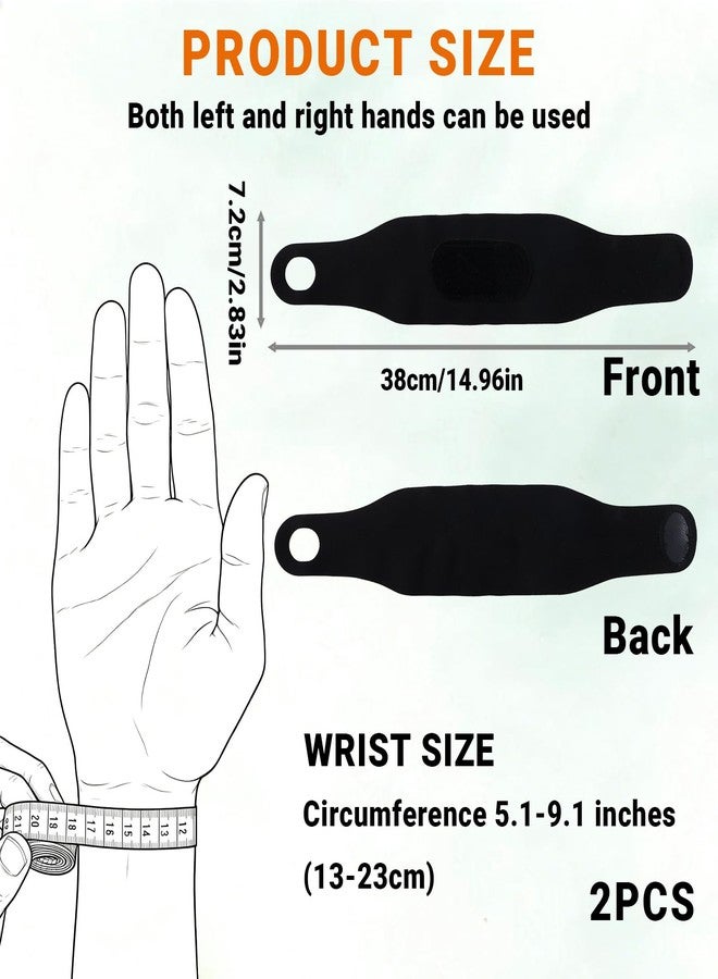 Foyods 2 Pcs Wrist Brace Support for Right & Left Hand - Ulnar Elastic Wrist Wrap Compression for Carpal Tunnel, Ultra-Thin Compression Wrap Wrist Support for Pain Relief (Black) - Image 2