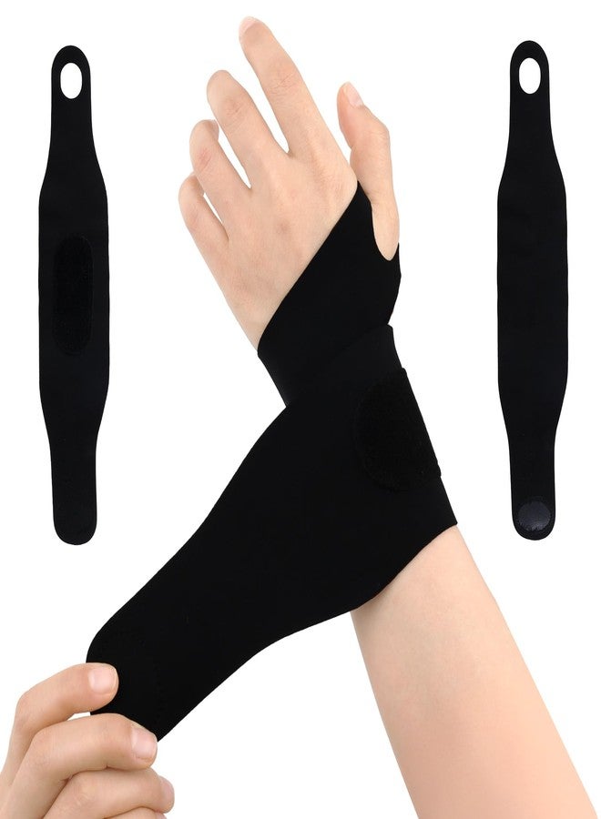 Foyods 2 Pcs Wrist Brace Support for Right & Left Hand - Ulnar Elastic Wrist Wrap Compression for Carpal Tunnel, Ultra-Thin Compression Wrap Wrist Support for Pain Relief (Black) - Image 1