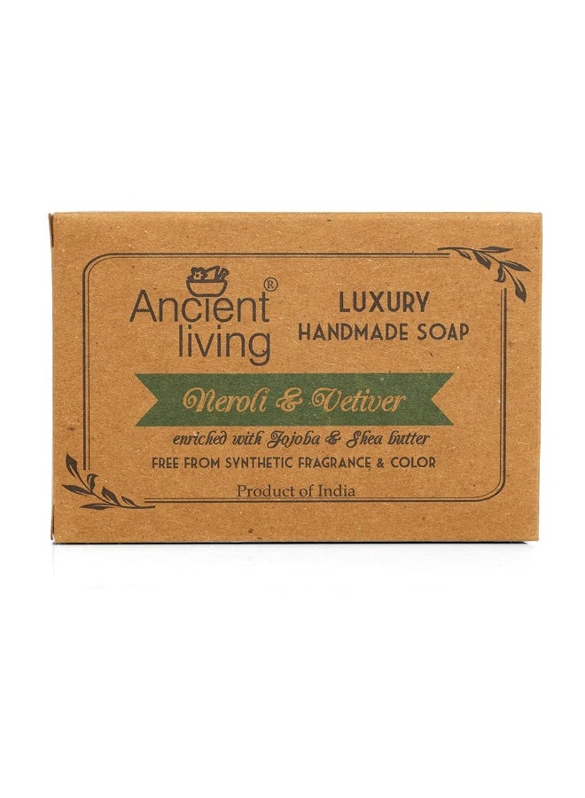 Ancient Living Neroli & Vetiver Luxury Handmade Soap for Exfoliating, Moisturizing skin (Pack of 5) - 100 gm Each - Image 4