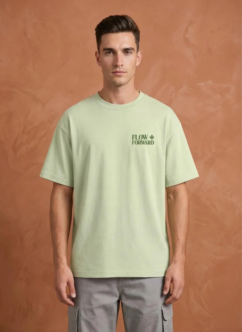 نوبيرو Men Oversized Printed T-shirt