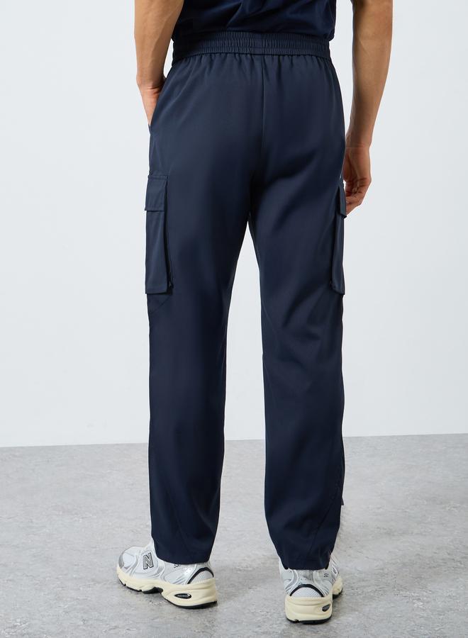 Take Two Men Navy Cargo Pants with Drawstring - Image 4