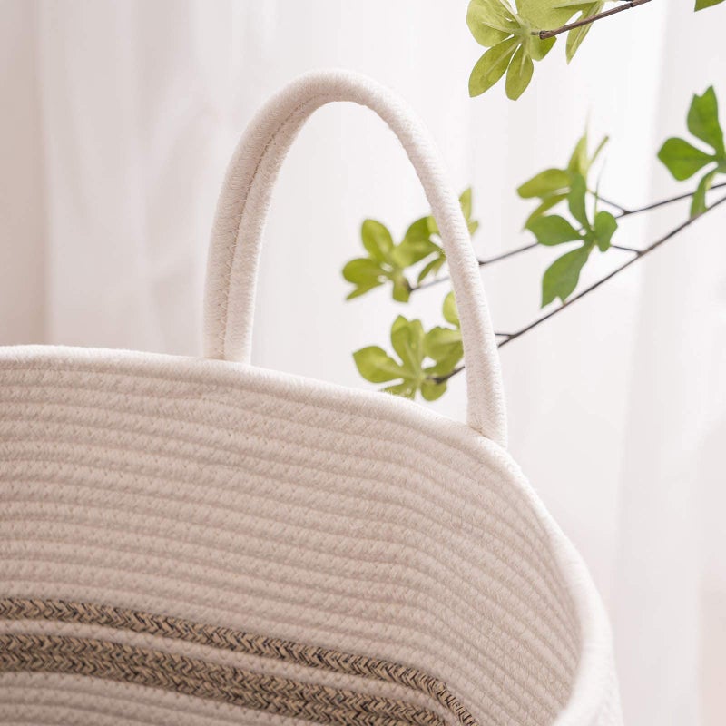 YOUDENOVA Cotton Rope Laundry Hamper by YOUDENOVA, 105L - Woven Collapsible Laundry Basket - Clothes Storage Basket for Blankets organizing, Bedroom Storage, Clothes Hamper - Brown - Image 4