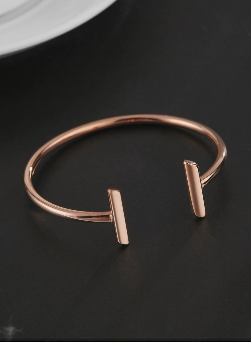 زنك سوار نسائي من زينك باللون روز جولد من الستانلس ستيل | ZFBG003RG - Image 2