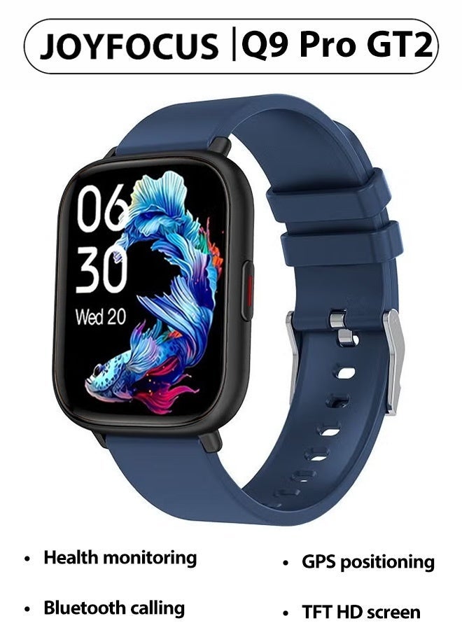 JOYFOCUS Q9 Pro GT2 Smartwatch Comprehensive Health Monitoring, Bluetooth Calling, GPS Positioning, 1.85 Inch TFT High-definition Screen Watch-Blue - Image 1