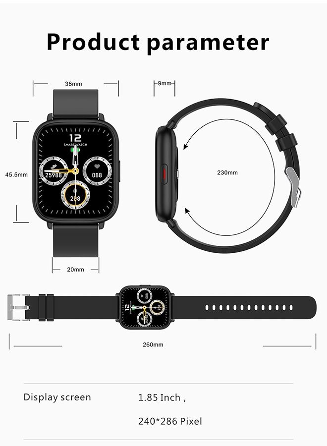 JOYFOCUS Q9 Pro GT2 Smartwatch Comprehensive Health Monitoring, Bluetooth Calling, GPS Positioning, 1.85 Inch TFT High-definition Screen Watch-Blue - Image 5