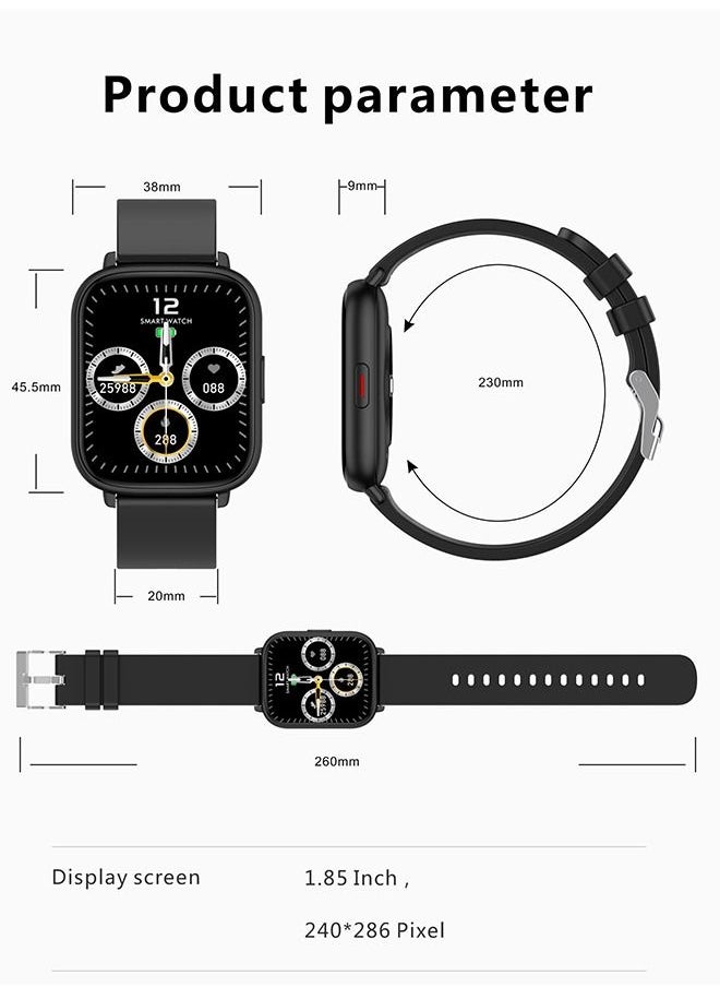 JOYFOCUS - 1.85 Inch TFT High Definition Bluetooth Smartwatch HD BT call makes With GPS Blue - Image 1