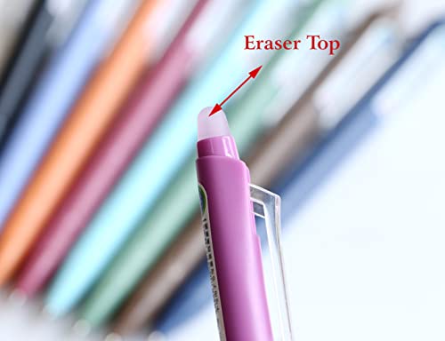 GANSSIA Vintage 9 Colors Erasable Gel Ink Pens 0.5mm Point Assorted Erasable Gel Pen Retractable for Writing Drawing Coloring Art Pack of 9PCS - Image 3