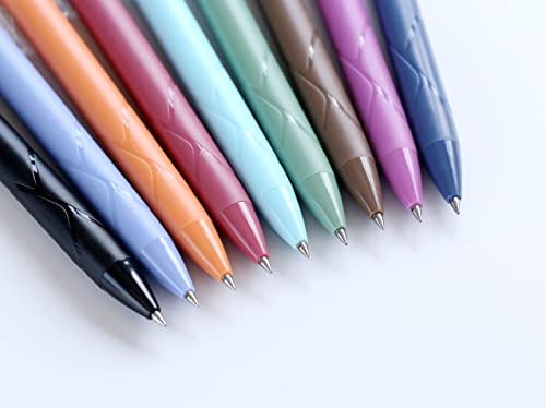 GANSSIA Vintage 9 Colors Erasable Gel Ink Pens 0.5mm Point Assorted Erasable Gel Pen Retractable for Writing Drawing Coloring Art Pack of 9PCS - Image 5
