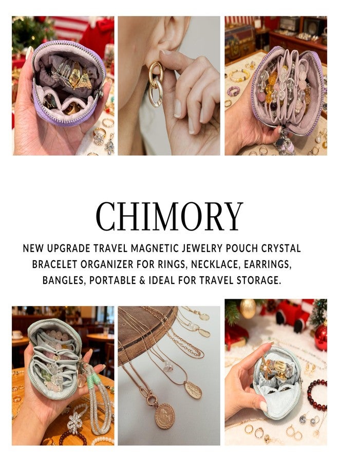 CHIMORY 2026 Travel Jewelry Case, Double-Layer Magnetic Suede Jewelry Travel Case, Crystal Bracelet Organizer for Rings, Necklace, Earrings, Portable & Ideal for Travel storage, Unique Mothers Day Gifts - Image 2