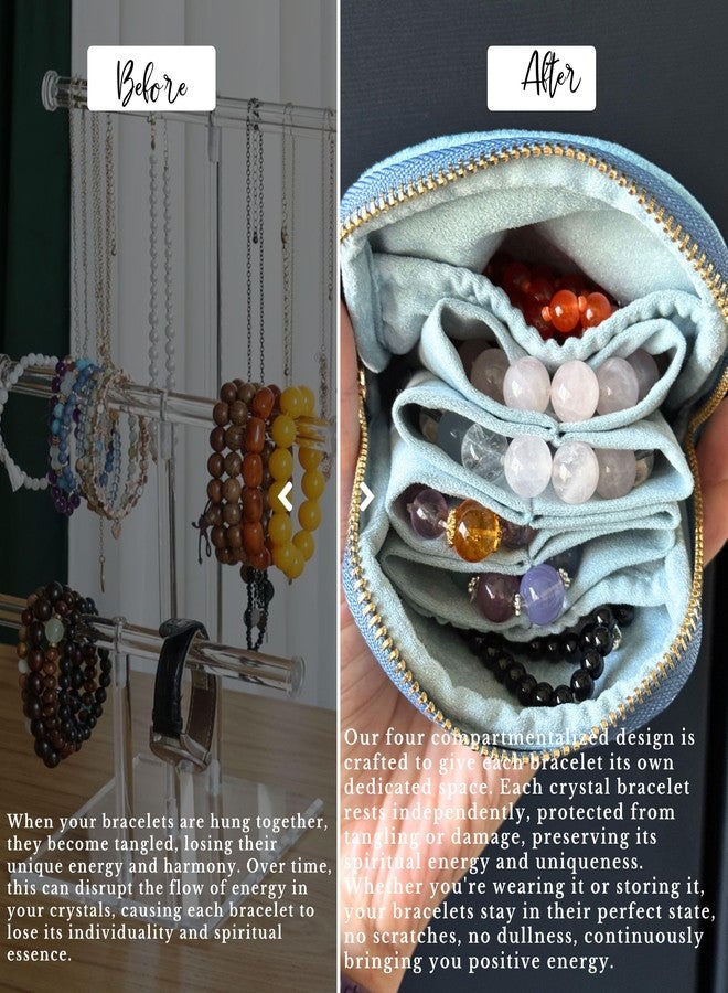CHIMORY 2026 Travel Jewelry Case, Double-Layer Magnetic Suede Jewelry Travel Case, Crystal Bracelet Organizer for Rings, Necklace, Earrings, Portable & Ideal for Travel storage, Unique Mothers Day Gifts - Image 3