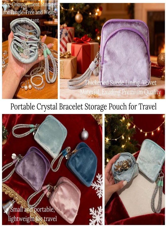 CHIMORY 2026 Travel Jewelry Case, Double-Layer Magnetic Suede Jewelry Travel Case, Crystal Bracelet Organizer for Rings, Necklace, Earrings, Portable & Ideal for Travel storage, Unique Mothers Day Gifts - Image 4