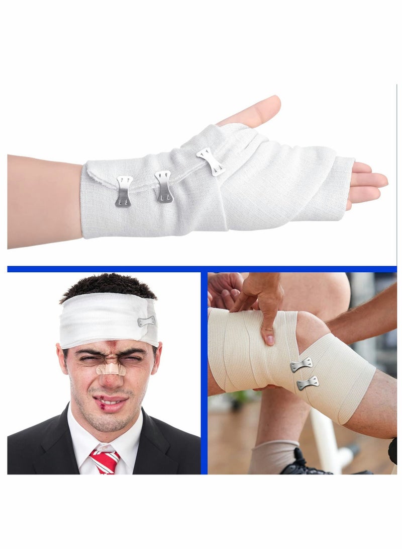 KASTWAVE Bandage Wrap Clips, 100 Pcs Aluminum Bandage Clips Bandage Pins Elastic Metal Replacement Clips Compression Wrap Crepe Bandage Clamp Butterfly Clasps Secure Fastener for Various Types Bandages - Image 4