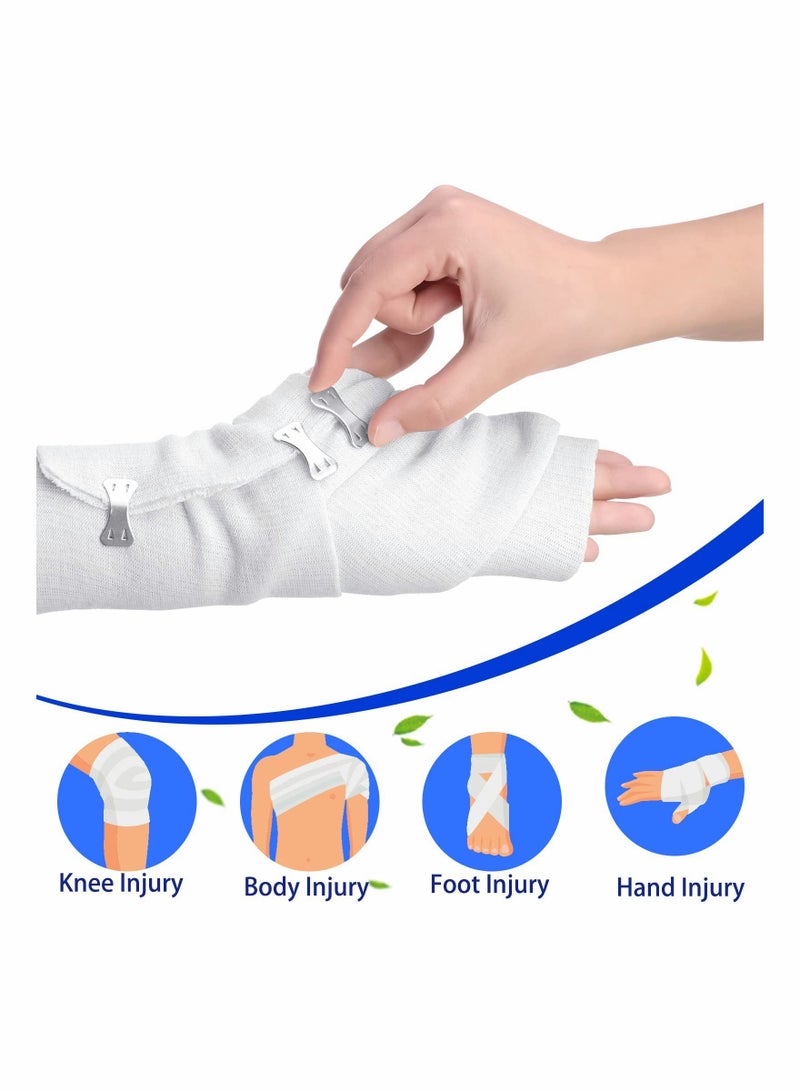KASTWAVE Bandage Wrap Clips, 100 Pcs Aluminum Bandage Clips Bandage Pins Elastic Metal Replacement Clips Compression Wrap Crepe Bandage Clamp Butterfly Clasps Secure Fastener for Various Types Bandages - Image 2