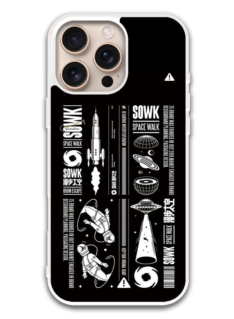 Theodor غطاء حماية لجهاز آبل آيفون 16 برو سوك (حافة بيضاء) - Image 1