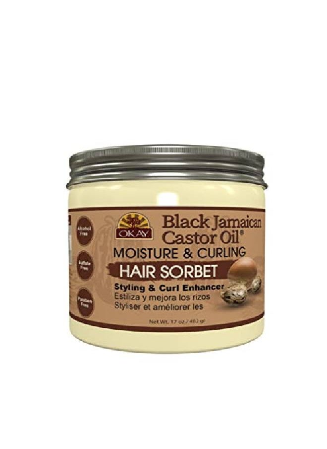 OKAY Black Jamaican Castor Oil Moisture & Curling Hair Sorbet White 17 Ounces  - Image 1