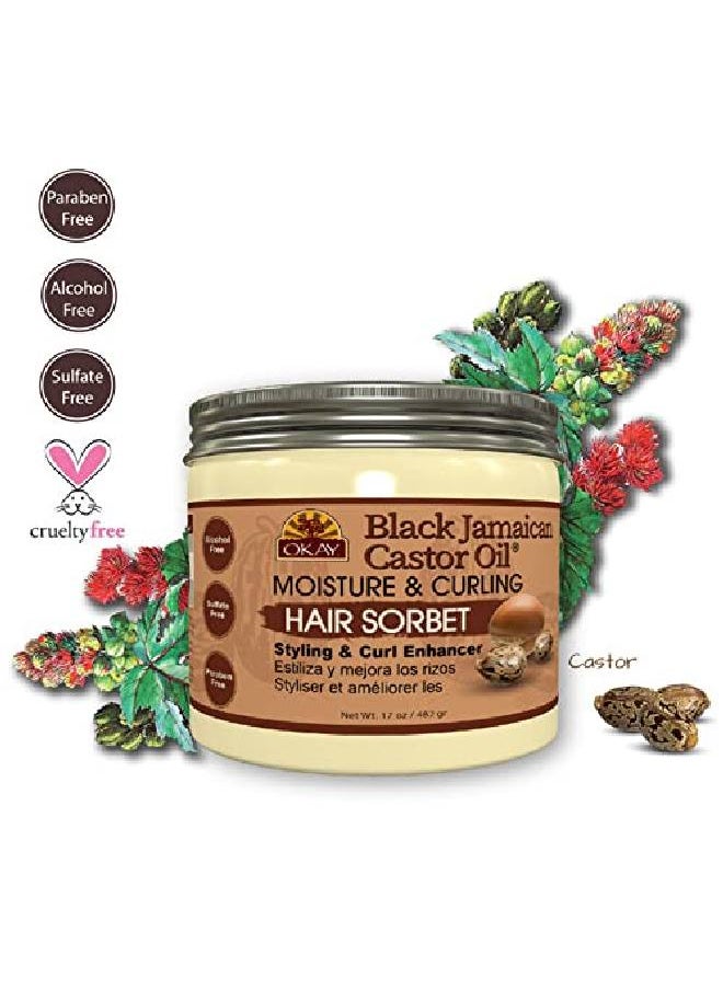 OKAY Black Jamaican Castor Oil Moisture & Curling Hair Sorbet White 17 Ounces  - Image 4