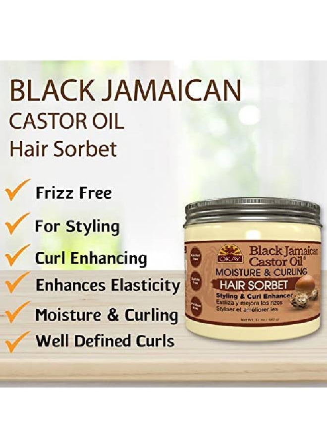 OKAY Black Jamaican Castor Oil Moisture & Curling Hair Sorbet White 17 Ounces  - Image 5