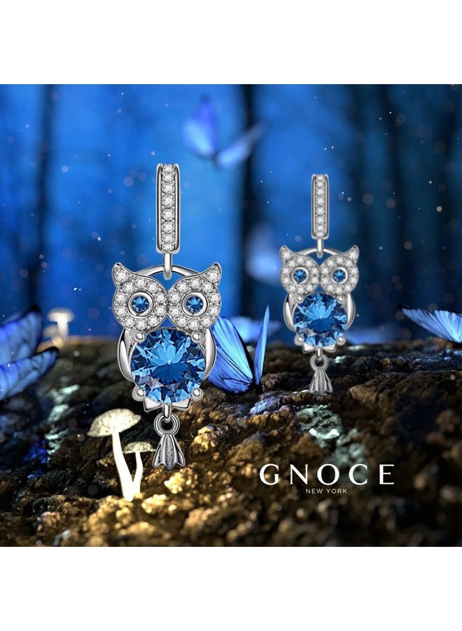 GNOCE Embraces Heart Gemstone Charm Sterling Silver Animal Bead Jewelry Christmas Gift For Women Girls Wife Daughter Fit Snake Chain Bracelets/Necklace, Silver, Cubic Zirconia - Image 3