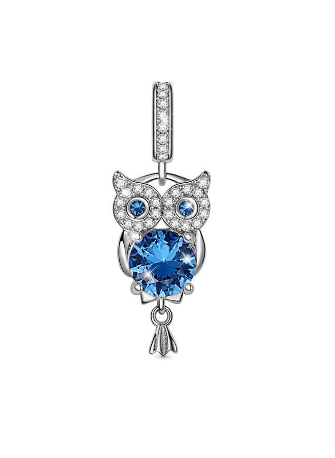 GNOCE Embraces Heart Gemstone Charm Sterling Silver Animal Bead Jewelry Christmas Gift For Women Girls Wife Daughter Fit Snake Chain Bracelets/Necklace, Silver, Cubic Zirconia - Image 1