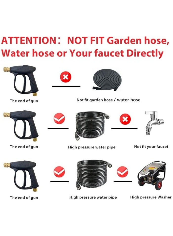Generic High Pressure Washer Gun,3000 PSI Max with 5 Color Quick Connect Nozzles M22 Hose Connector 3.0 TIP - Image 2
