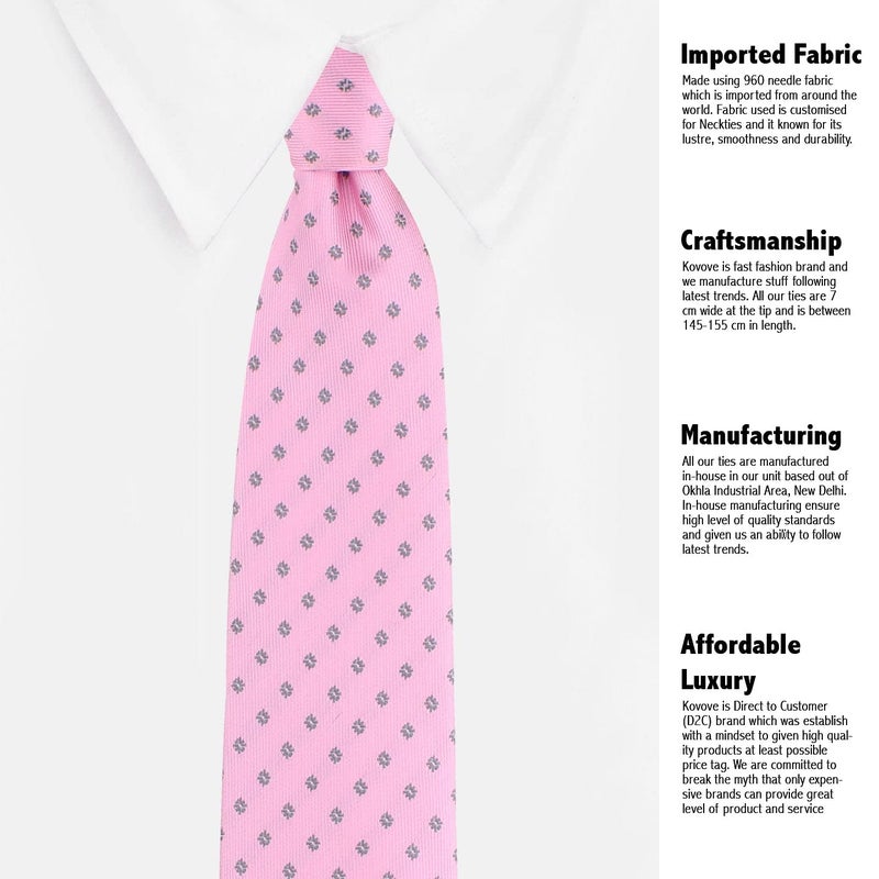 Kovove Kavove Classy Polka Dot Cyan Necktie For Men - Image 4
