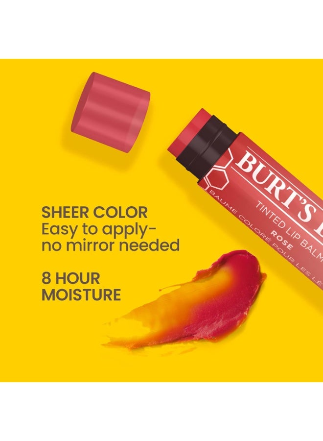 Burt's Bees Lip Balm, Crème Finish, 0.15Oz - Rose - Image 3