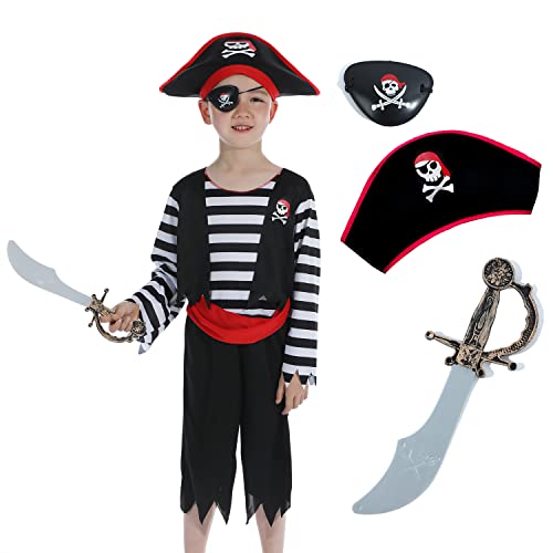Leadtex Pirate Costume Set for Boys Halloween Boys Pirate Outfit with Accessories for Trick or Treat Themed Party 46 Years - Image 1