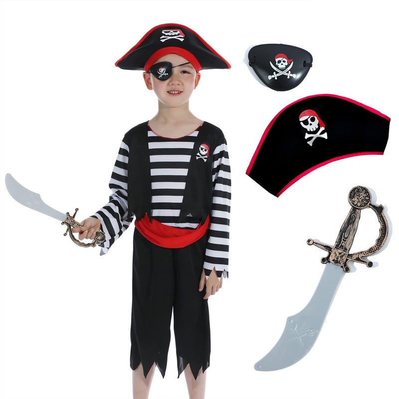 Leadtex Pirate Costume Set for Boys Halloween Boys Pirate Outfit with Accessories for Trick or Treat Themed Party 46 Years - Image 2