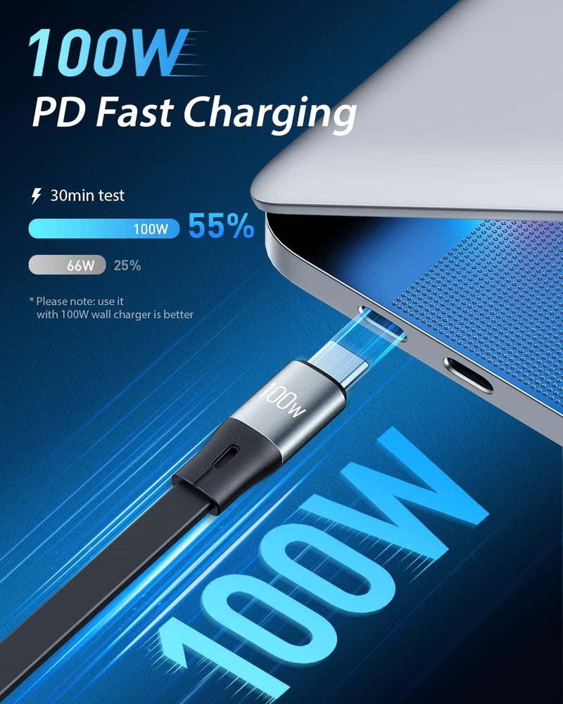 Azonee Multi Charging Cable [Travel Companion] 100W Retractable Charging Cable, 3in1 Charging Cable Multiple, with Type C/Micro USB/IP for Samsung S23 S22 S21, Phone 14 13 12, Pad Pro, Mac (4ft) - Image 2