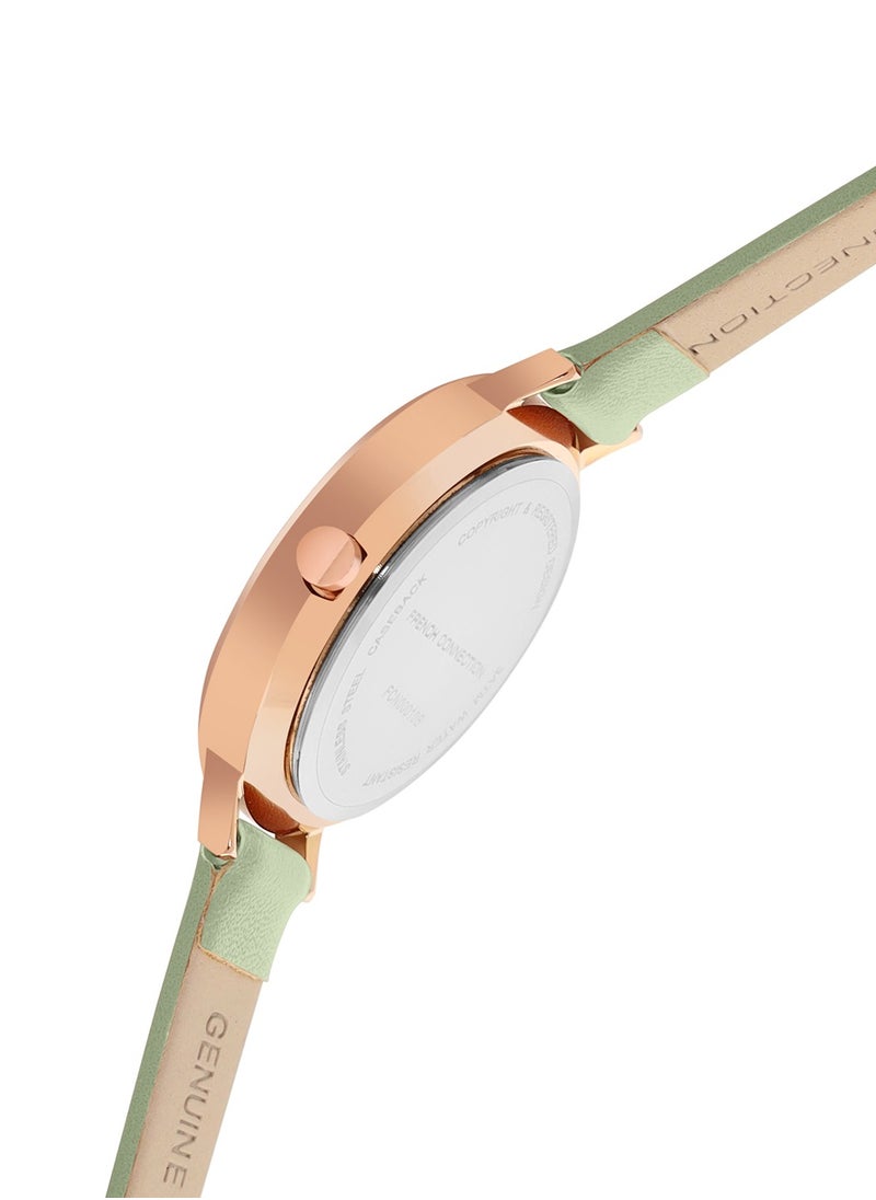 French Connection French Connection Women's Analog Watch With Green Leather Strap 34 mm FCN00010B  - Image 3