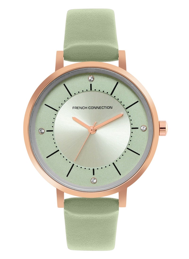 French Connection French Connection Women's Analog Watch With Green Leather Strap 34 mm FCN00010B  - Image 1