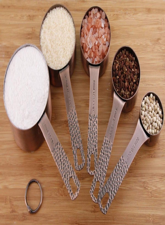 Smithcraft Copper Measuring Cups and Spoons Set, Metric & US Stainless Steel 5 Measuring Cups and 6 Measuring Spoons for Baking & Kitchen - Image 5