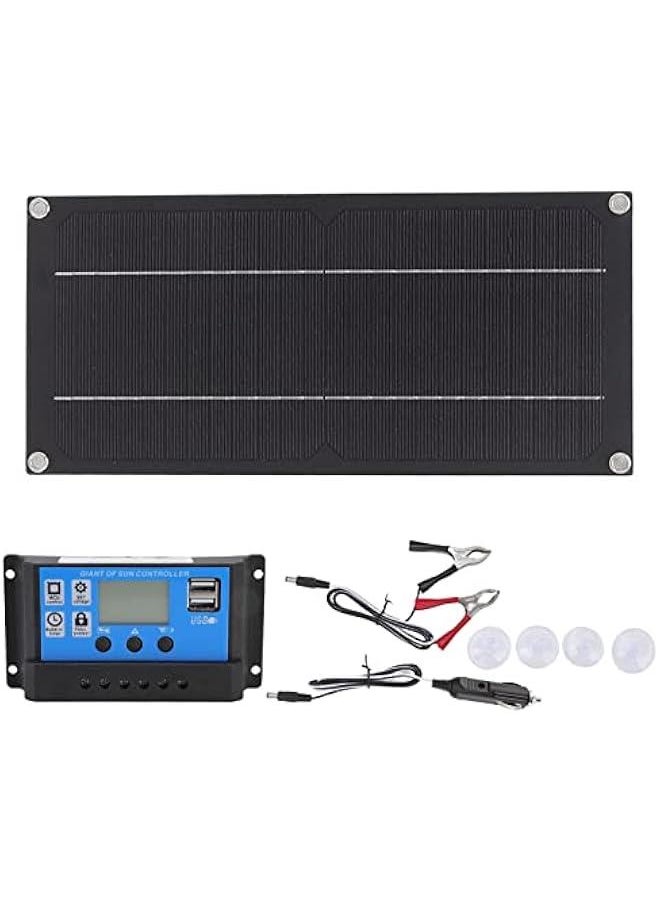 Generic 600 Watt 12 Volt Monocrystalline Solar Panel Kit, Solar Panel & 100A Solar Controller & Connecting Line & Extension Cable with Clips for RV Boat Trailer Camp Off Grid Home  - Image 1