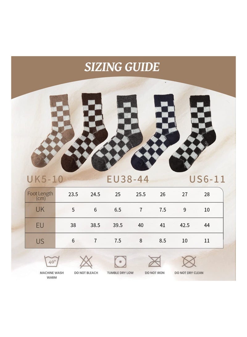 SOLARAE Men's Thermal Socks, 5 Pairs Thick Cotton Thermal Socks Men's Winter Soft Walking Hiking Socks Men's Heavyweight Comfort Boot Socks for Cold Weather UK 5-10 - Image 3