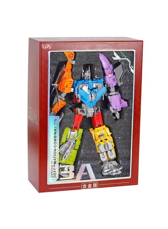 Yuexing Animation Children's Toy Deformed Assembled Fit Robot Tank Aircraft Carrier Model Toy Gift-Color:8683: Sea, Land And Air Deformation Team Seven-in-one ] - Image 1