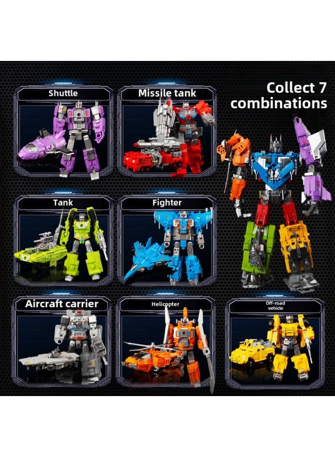 Yuexing Animation Children's Toy Deformed Assembled Fit Robot Tank Aircraft Carrier Model Toy Gift-Color:8683: Sea, Land And Air Deformation Team Seven-in-one ] - Image 4