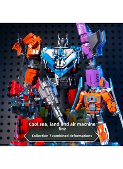 Generic Yuexing Animation Children's Toy Deformed Assembled Fit Robot Tank Aircraft Carrier Model Toy Gift-Color:8683: Sea, Land And Air Deformation Team Seven-in-one ]  - Image 2