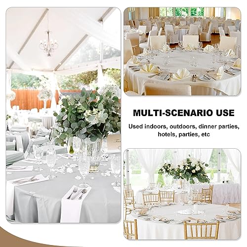 Fitable 6 Pack White Tablecloths for Round Tables - 108 Inches in Diameter - Stain Resistant and Washable Table Clothes, Polyester Fabric Table Covers for Wedding, Party, Banquet, Formal Events - Image 5
